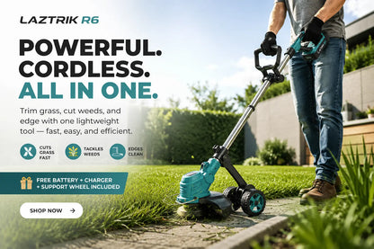 Laztrik Elektrische S4 Bosmaaier 21V met batterij en 4 soorten messen – krachtige draadloze grasmaaier voor tuin en gazon + GRATIS BATTERIJ + GRATIS OPLADER