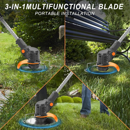 Laztrik Electric S4 Brushcutter 21 V with Battery and 4 Types Manual Lawn Mower for Outdoor Powerful Cordless Lawn Mower for Lawns / Jardi + FREE BATTERY + FREE  CHARGER