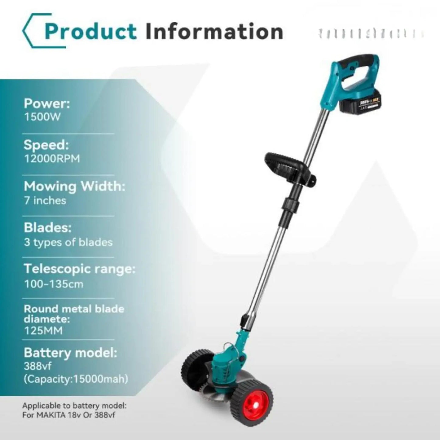 Laztrik Electric S4 Brushcutter 21 V with Battery and 4 Types Manual Lawn Mower for Outdoor Powerful Cordless Lawn Mower for Lawns / Jardi + FREE BATTERY + FREE  CHARGER